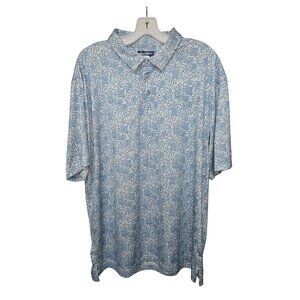 Ben Hogan Mens Polo Shirt XL Performance Stretch Recycled Polyester Blue Golf